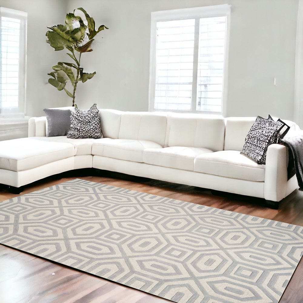 8' X 10' 6 Wool Grey Area Rug - Homeroots - Flyclothing LLC