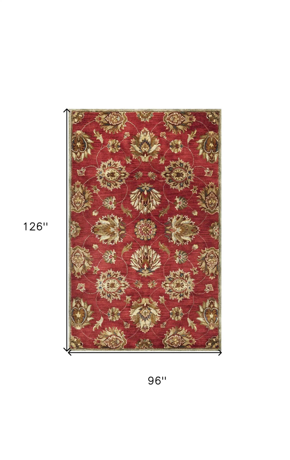 8' X 10' 6 Wool Red Area Rug - Homeroots - Flyclothing LLC