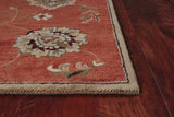 8' X 11' Sienna Orange Hand Tufted Allover Traditional Floral Indoor Area Rug - Homeroots - Flyclothing LLC