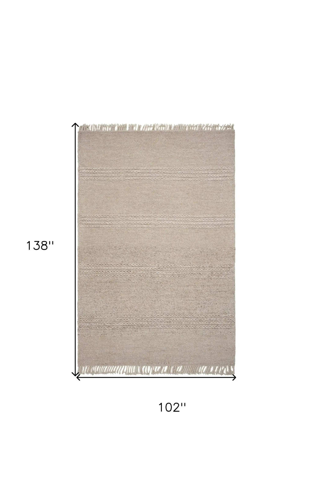 9' X 12' Natural Wool Hand Woven Area Rug - Homeroots - Flyclothing LLC