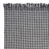 9' X 12' Grey Hand Woven Houndstooth With Braided Fringe Indoor Area Rug - Homeroots - Flyclothing LLC