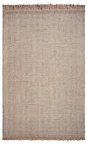 9' X 12' Oatmeal Beige Hand Woven Herringbone With Braided Fringe Indoor Area Rug - Homeroots - Flyclothing LLC