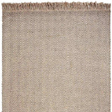 9' X 12' Oatmeal Beige Hand Woven Herringbone With Braided Fringe Indoor Area Rug - Homeroots - Flyclothing LLC