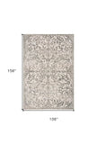 9' X 13' Ivory Machine Woven Distressed Floral Vines Indoor Area Rug - Homeroots - Flyclothing LLC