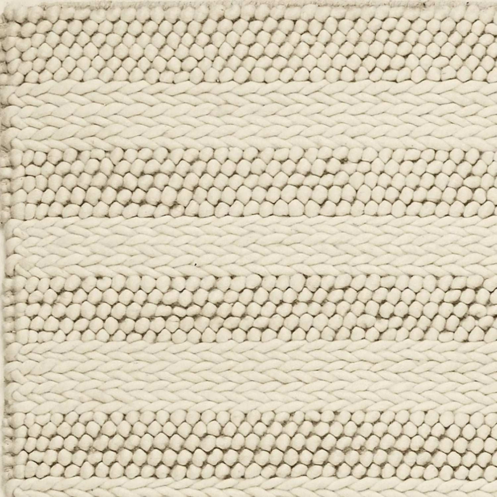8' X 10' White Ivory Hand Woven Knobby Cornish Stripe Indoor Area Rug - Homeroots - Flyclothing LLC