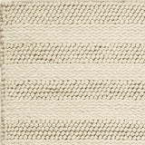 8' X 10' White Ivory Hand Woven Knobby Cornish Stripe Indoor Area Rug - Homeroots - Flyclothing LLC
