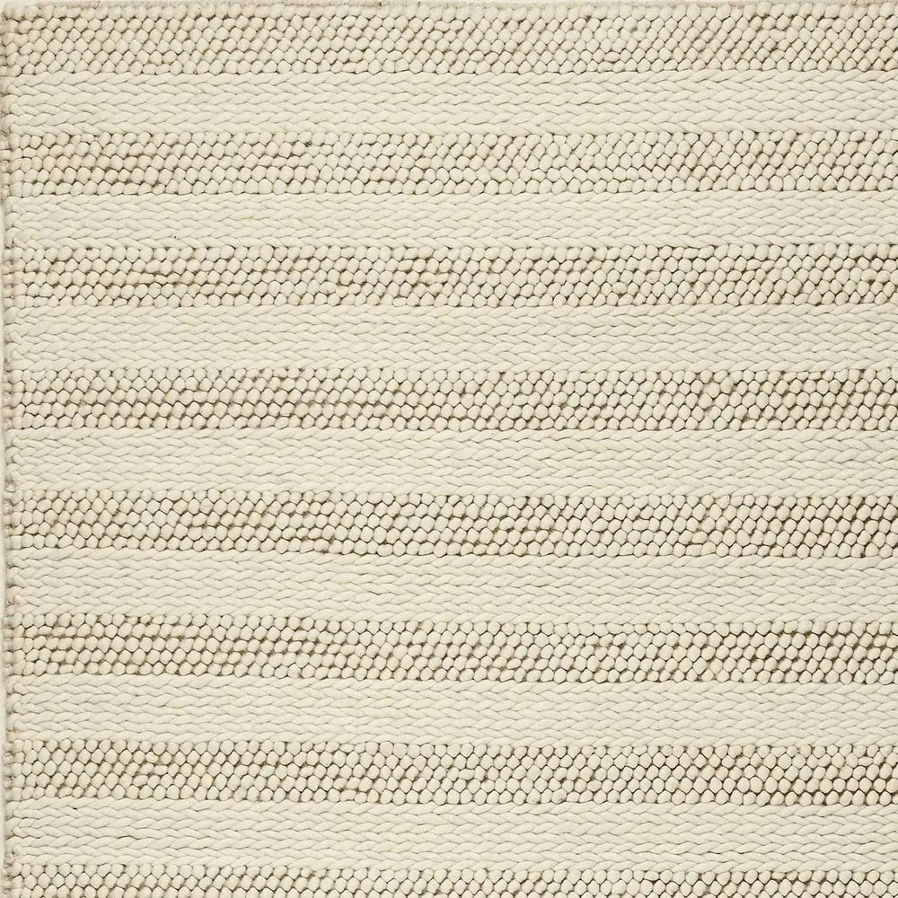 8' X 10' White Ivory Hand Woven Knobby Cornish Stripe Indoor Area Rug - Homeroots - Flyclothing LLC
