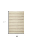 8' X 10' White Ivory Hand Woven Knobby Cornish Stripe Indoor Area Rug - Homeroots - Flyclothing LLC