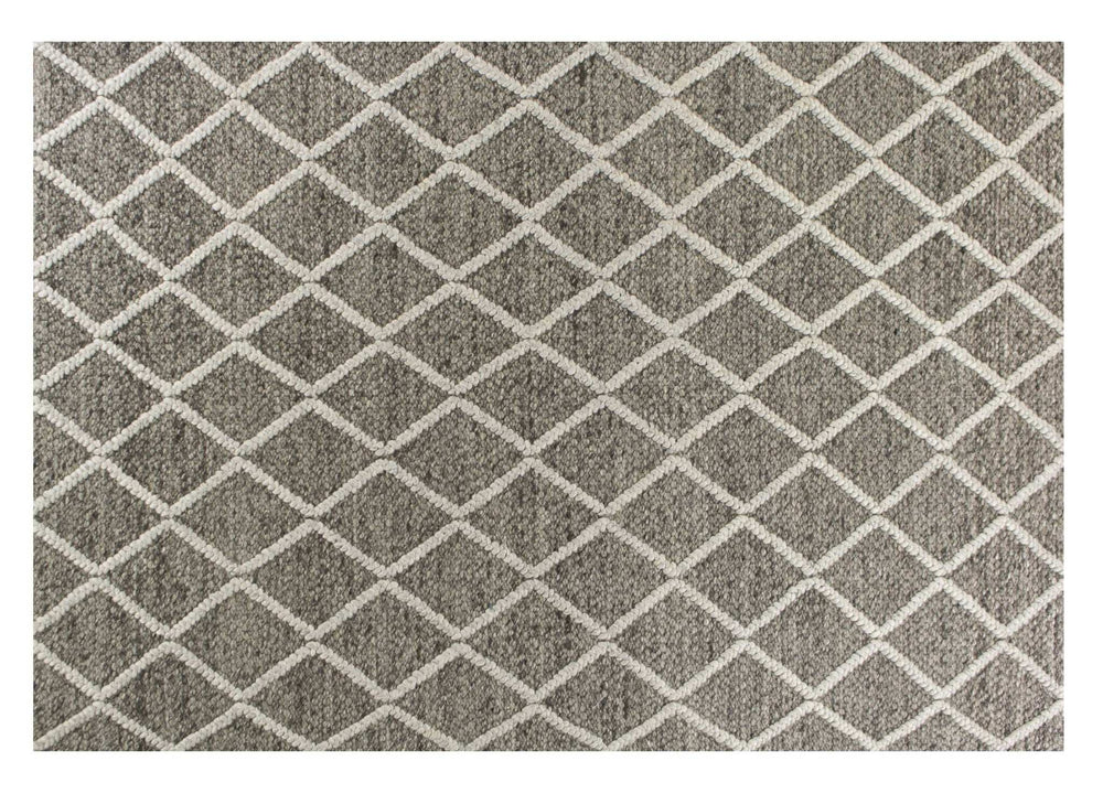 8' X 10' Dark Grey Hand Woven Diamond Pattern Indoor Area Rug - Homeroots - Flyclothing LLC