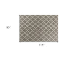 8' X 10' Dark Grey Hand Woven Diamond Pattern Indoor Area Rug - Homeroots - Flyclothing LLC