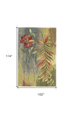 8' X 10' Blue Green Hand Tufted Tropical Plant Indoor Area Rug - Homeroots - Flyclothing LLC