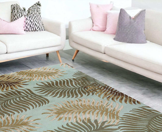 8' X 10' 6 Wool Aqua Area Rug - Homeroots - Flyclothing LLC