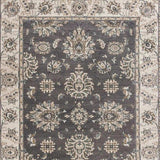 9' X 12' Grey Ivory Bordered Floral Indoor Area Rug - Homeroots - Flyclothing LLC