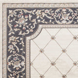 9' X 12' Ivory Grey Bordered Floral Indoor Area Rug - Homeroots - Flyclothing LLC