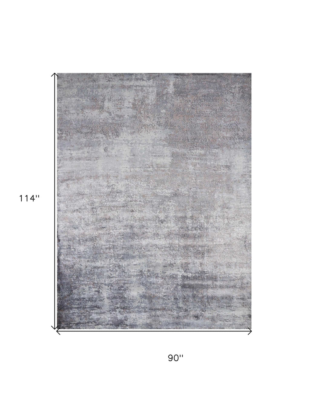 8' X 10' Slate Grey Hand Loomed Abstract Brushstroke Indoor Area Rug - Homeroots - Flyclothing LLC