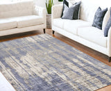 7' X 10' Viscose Grey Or Blue Area Rug - Homeroots - Flyclothing LLC