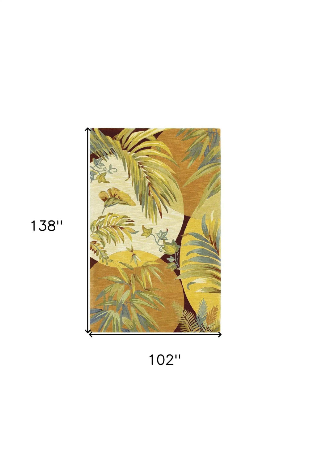 8' X 11' Wool Beige With Greenery Area Rug - Homeroots - Flyclothing LLC