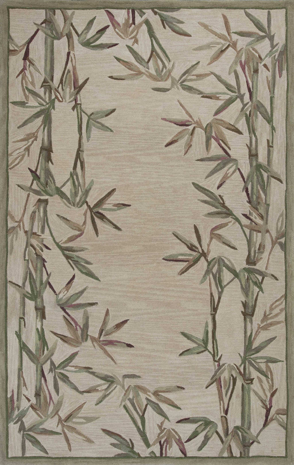 9' X 12' Ivory Hand Tufted Bordered Bamboo Indoor Area Rug - Homeroots - Flyclothing LLC