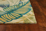 9' X 12' Ivory and Blue Wool Tropical Botanical Handmade Area Rug - Homeroots - Flyclothing LLC