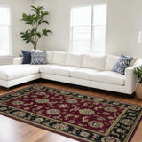 9' X 13' Red and Black Area Rug - Homeroots - Flyclothing LLC