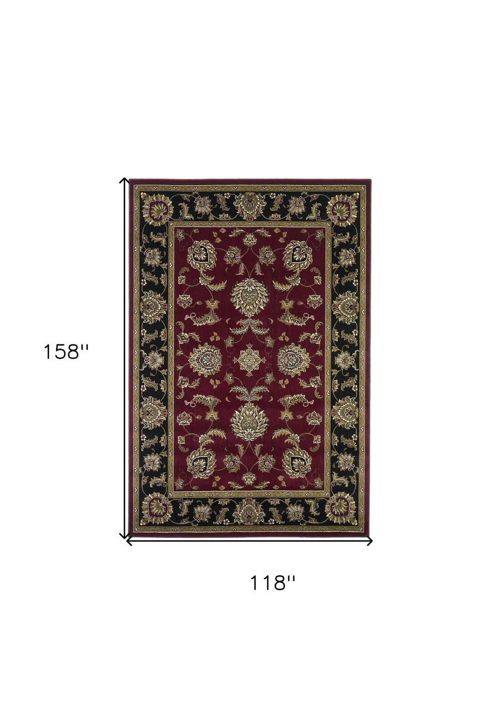 9' X 13' Red and Black Area Rug - Homeroots - Flyclothing LLC