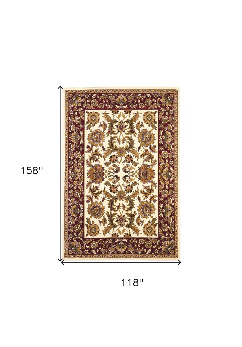 9' X 13' Polypropylene Ivory Or Red Area Rug - Homeroots - Flyclothing LLC