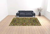 10' X 13' Green Taupe Machine Woven Floral Traditional Indoor Area Rug - Homeroots - Flyclothing LLC