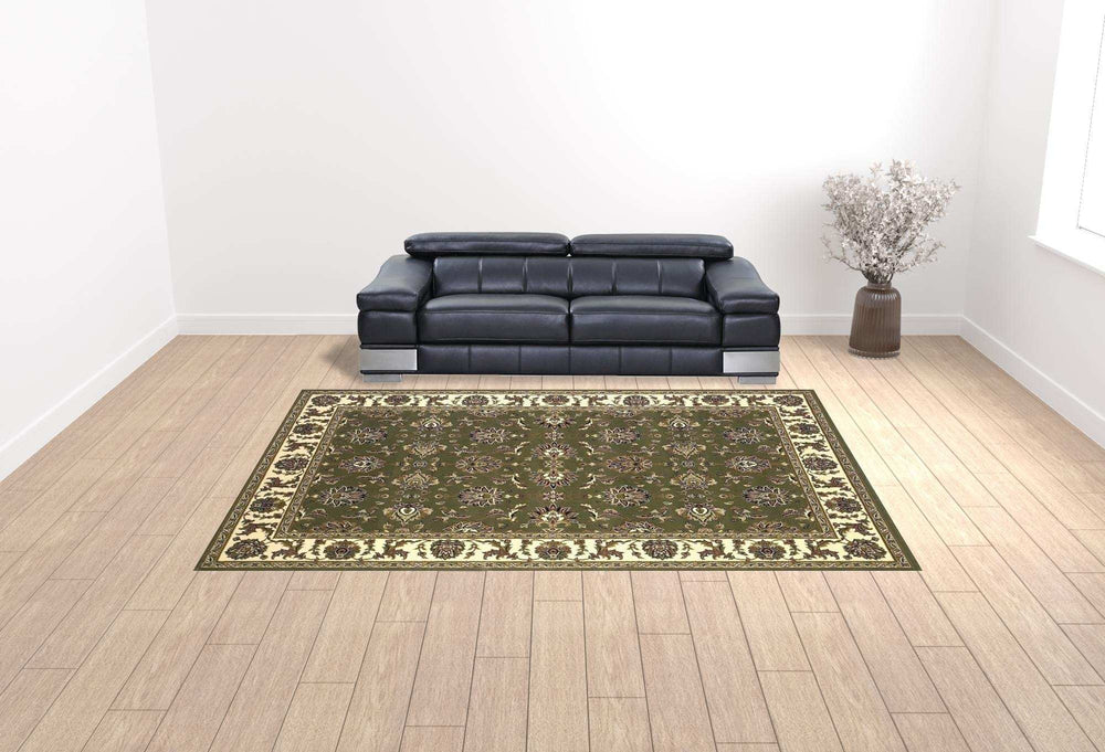 9' X 13' Polypropylene Green Or Ivory Area Rug - Homeroots - Flyclothing LLC