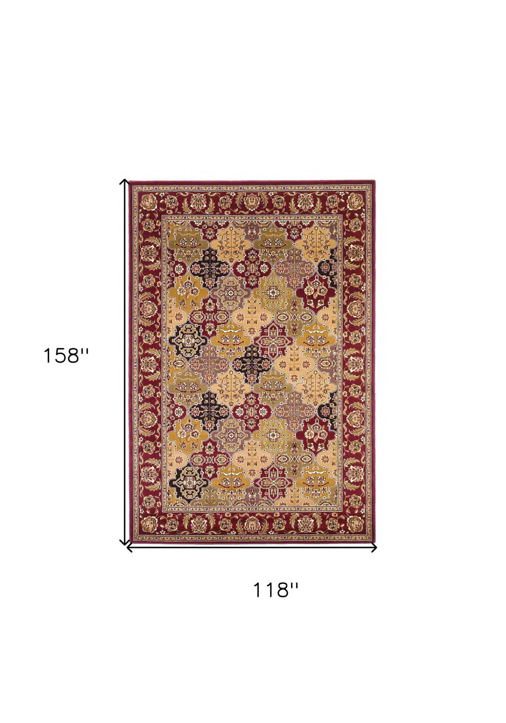 10' X 13' Red Machine Woven Traditional Quatrefoil Indoor Area Rug - Homeroots - Flyclothing LLC