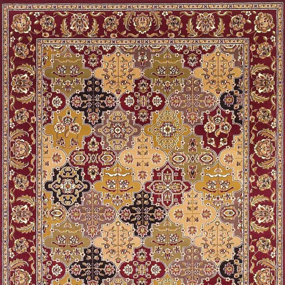 10' X 13' Red Machine Woven Traditional Quatrefoil Indoor Area Rug - Homeroots - Flyclothing LLC