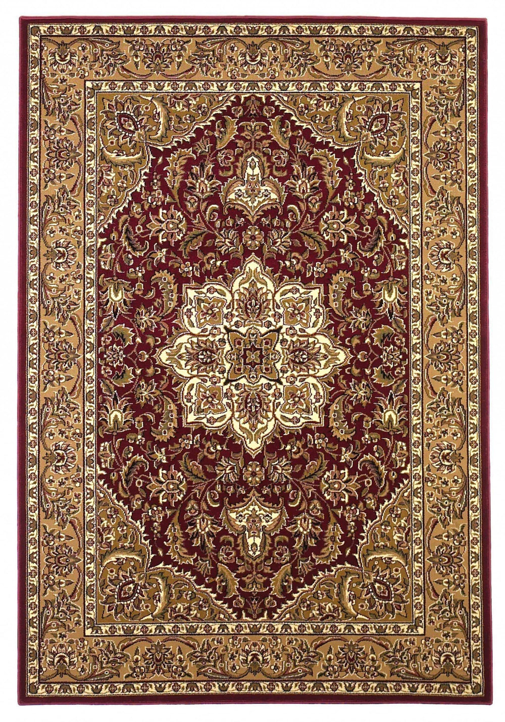 9' X 13' Polypropylene Red Or Beige Area Rug - Homeroots - Flyclothing LLC