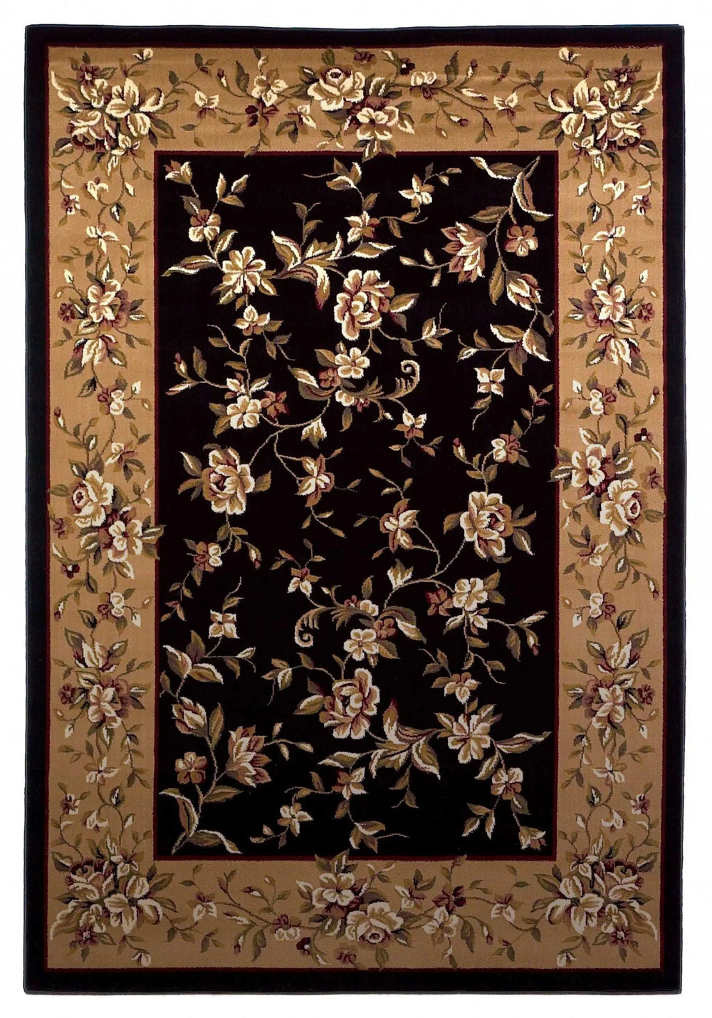 9' X 13' Polypropylene Black Or Beige Area Rug - Homeroots - Flyclothing LLC