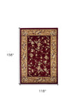 10' X 13' Red Beige Machine Woven Floral Traditional Indoor Area Rug - Homeroots - Flyclothing LLC