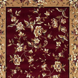 10' X 13' Red Beige Machine Woven Floral Traditional Indoor Area Rug - Homeroots - Flyclothing LLC
