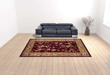10' X 13' Red Beige Machine Woven Floral Traditional Indoor Area Rug - Homeroots - Flyclothing LLC