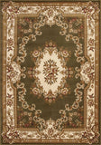 10' X 13' Green Ivory Machine Woven Hand Carved Floral Medallion Indoor Area Rug - Homeroots - Flyclothing LLC