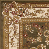 10' X 13' Green Ivory Machine Woven Hand Carved Floral Medallion Indoor Area Rug - Homeroots - Flyclothing LLC