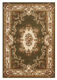 10' X 13' Green Ivory Machine Woven Hand Carved Floral Medallion Indoor Area Rug - Homeroots - Flyclothing LLC