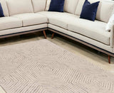 9' X 12' Sand Beige Wool Geometric Hand Tufted Area Rug - Homeroots - Flyclothing LLC
