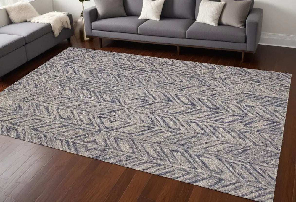 9' X 12' Blue Wool Hand Tufted Area Rug - Homeroots - Flyclothing LLC