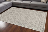 9' X 12' Sand Beige Hand Tufted Diamond Pattern Indoor Area Rug - Homeroots - Flyclothing LLC