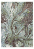 9' X 13' Green And Brown Abstract Marble Area Rug - Homeroots - Flyclothing LLC