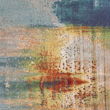 10' X 13' Blue Rust Orange Machine Woven Abstract Brushstrokes Indoor Area Rug - Homeroots - Flyclothing LLC