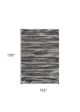 10' X 13' Grey Machine Woven Abstract Brushstroke Indoor Area Rug - Homeroots - Flyclothing LLC