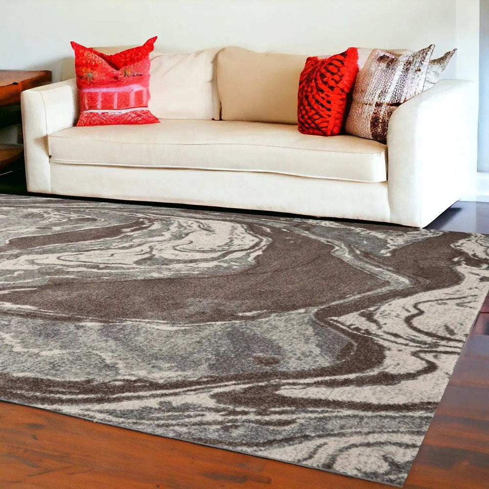 9' X 13' Polypropylene Mocha Area Rug - Homeroots - Flyclothing LLC