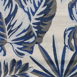 10' X 13' Grey Blue Machine Woven Tropical Leaves Indoor Area Rug - Homeroots - Flyclothing LLC