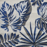 10' X 13' Grey Blue Machine Woven Tropical Leaves Indoor Area Rug - Homeroots - Flyclothing LLC