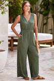 Surplice Wide Strap Jumpsuit with Pockets - Trendsi - Flyclothing LLC