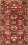 9' X 13' Red and Ivory Wool Floral Handmade Area Rug - Homeroots - Flyclothing LLC