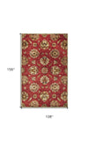 9' X 13' Red and Ivory Wool Floral Handmade Area Rug - Homeroots - Flyclothing LLC